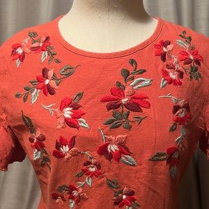 Embroidered orange dress sz L